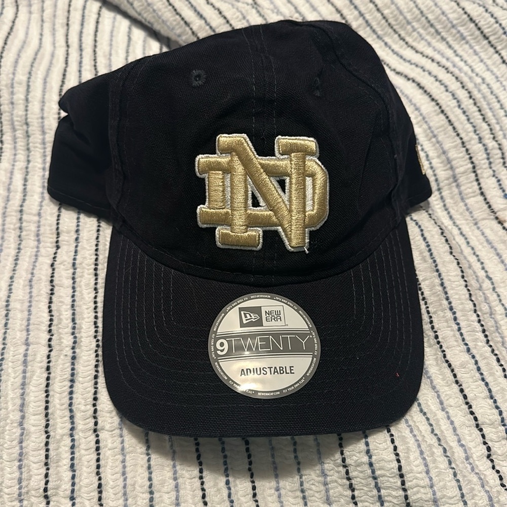 New Era Black Cap with gold Notre Dame Logo